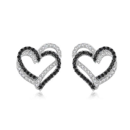 Black & White - Sterling Silver Earrings